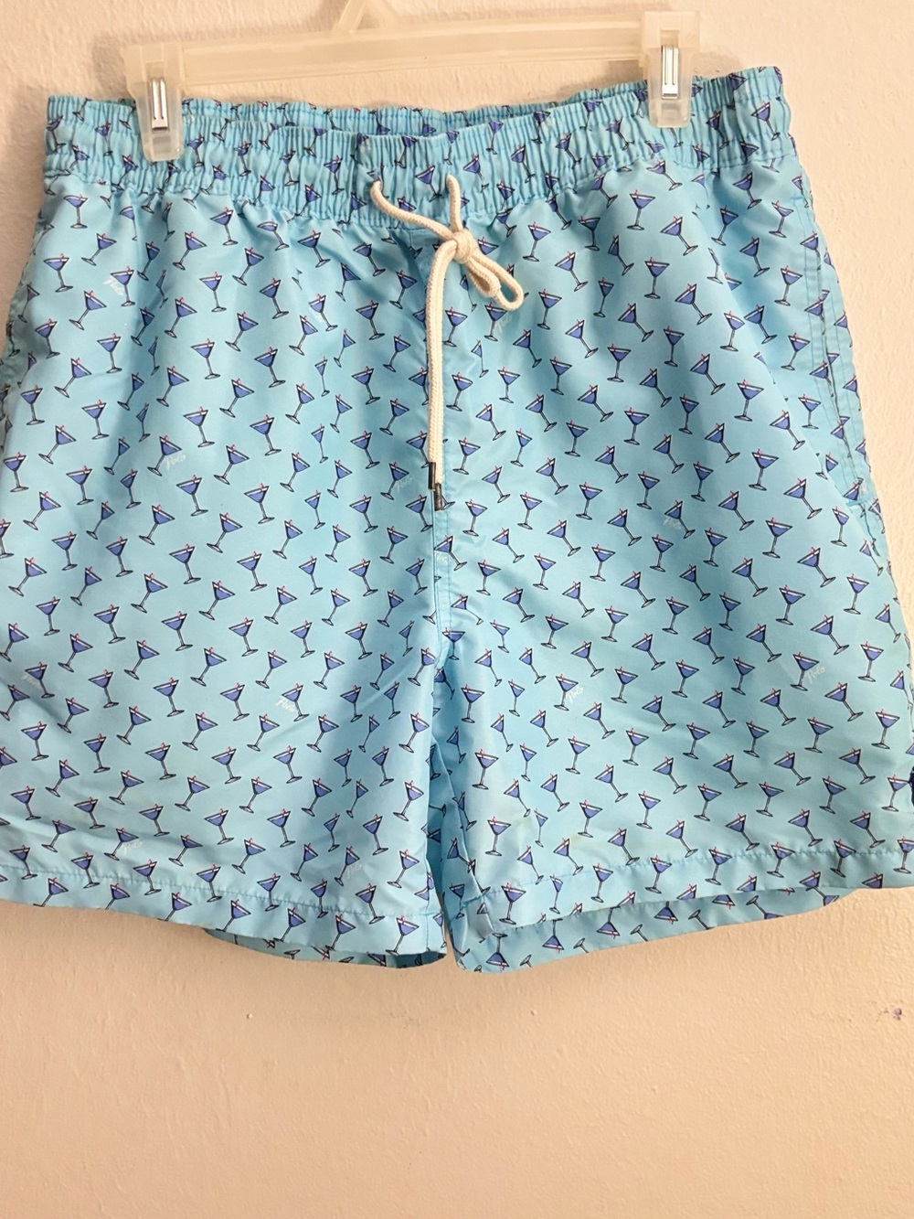 Polo by Ralph Lauren Light Blue Swim Shorts with Martini Print